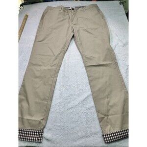 Khaki Pants Men Chadburry Brand Gingham Accents 40x34 Relaxed Fit Dress Pants